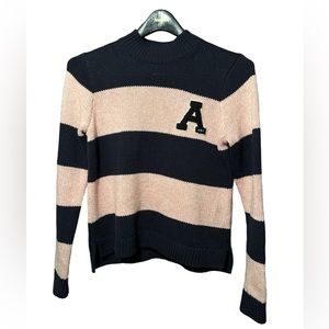 Abercrombie & Fitch Pink Striped Sweater Women Small